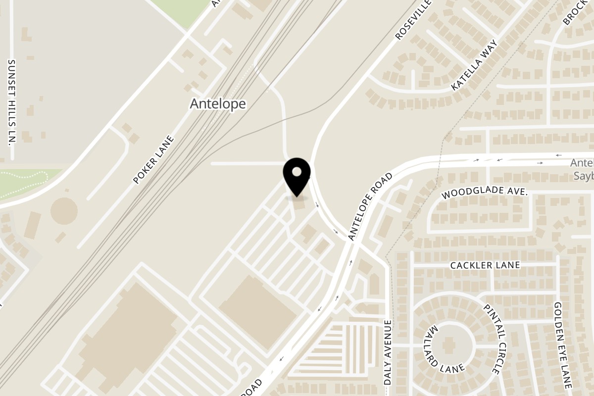 Map showing the location of Martha's Taqueria on 7753 Roseville Rd b in Sacramento